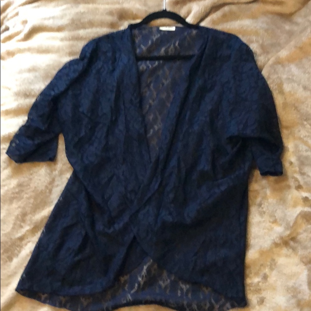 Navy blue kimono/ swim cover up